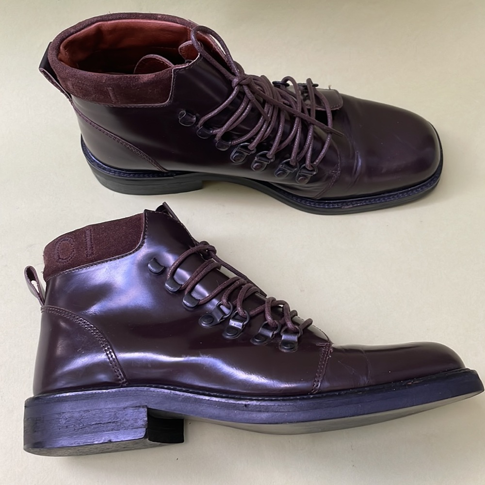 Gucci Vintage Dark Brown Leather Lace-Up Ankle Boots